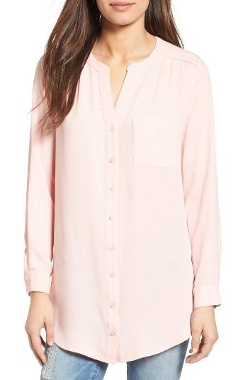 Women's Pleione Mixed Media Top - Pink