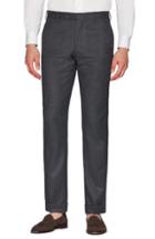 Men's Zanella Curtis Flat Front Solid Wool Trousers - Grey
