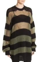 Women's Mcq Alexander Mcqueen Sheer Stripe Knit Tunic - Black