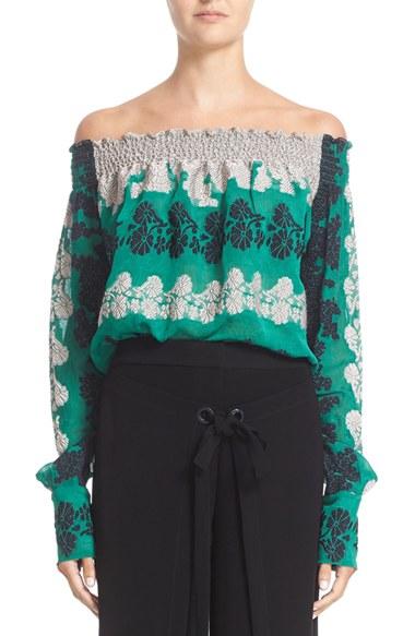 Women's Yigal Azrouel Daisy Fil Coupe Off The Shoulder Top