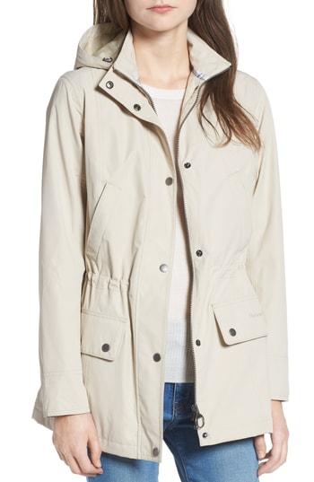 Women's Barbour Kinnordy Waterproof Hooded Jacket Us / 8 Uk - Ivory