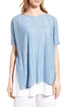 Women's Eileen Fisher Linen Side Slit Sweater - Blue