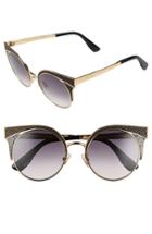 Women's Jimmy Choo 'ora' 51mm Cat Eye Sunglasses - Rose Gold/ Black Rose