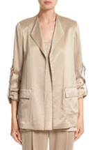 Women's Lafayette 148 New York Halden Silk Jacket, Size - Beige