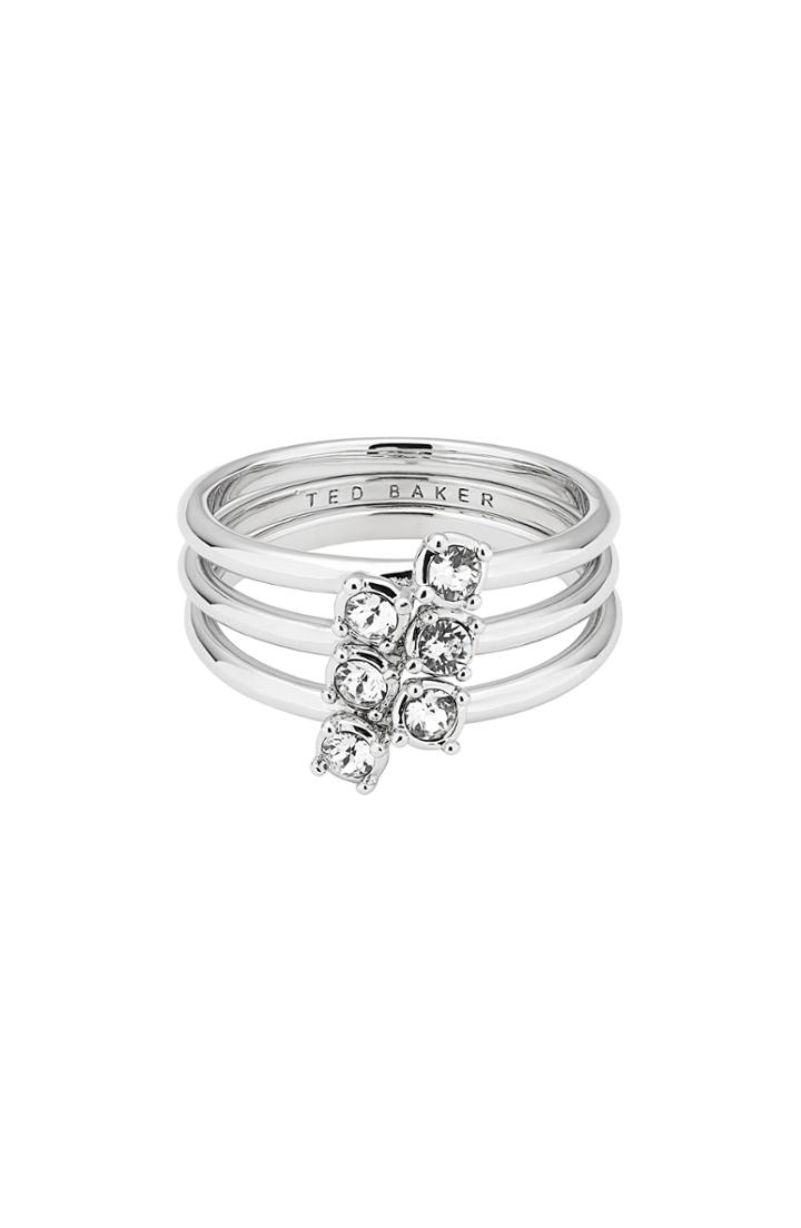 Women's Ted Baker London Elwyn Princess Sparkle 3-piece Stack Rings