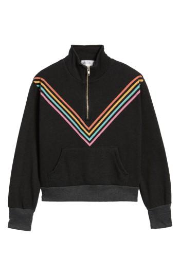 Women's Wildfox '80s Track Star Soto Warm-up Sweatshirt - Black