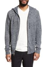 Men's Vince Slim Fit Marled Linen Zip Hoodie - Blue