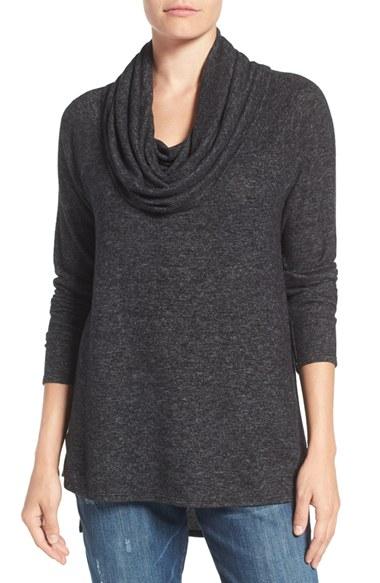Women's Gibson Convertible Neckline Cozy Fleece Tunic - Black