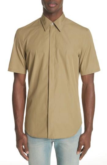 Men's Mm6 Maison Margiela Poplin Short Sleeve Woven Shirt Eu - Green