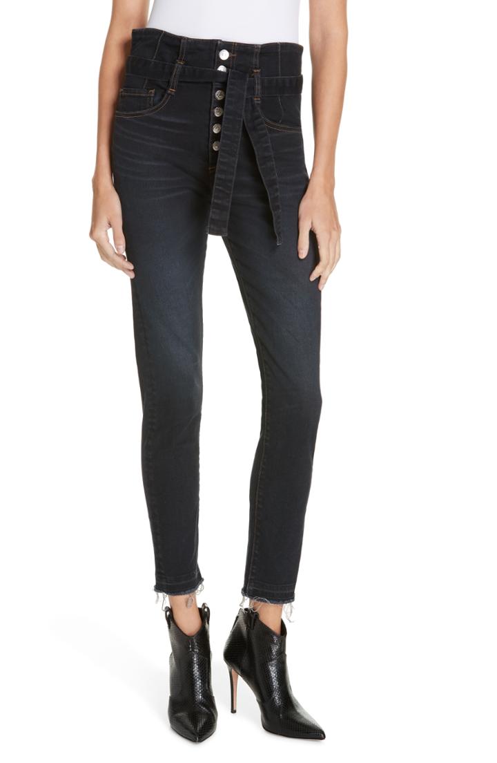 Women's Veronica Beard Keith Corset Waist Skinny Jeans - Blue