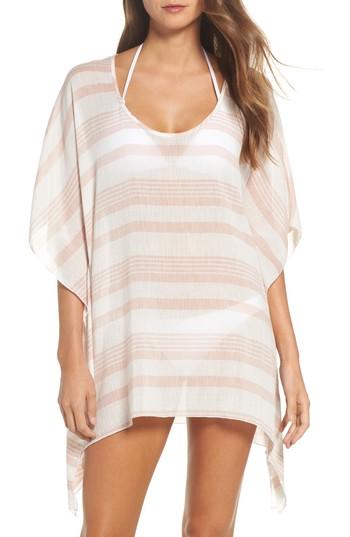Women's Elan Stripe Poncho Cover-up, Size - Pink