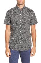 Men's Bonobos Slim Fit Floral Sport Shirt, Size - Black