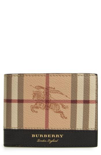 Men's Burberry Haymarket Bifold Wallet - Black