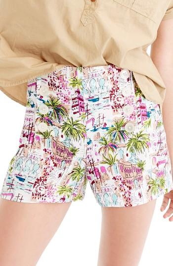 Women's J.crew Harbor Print Sailor Shorts - Pink