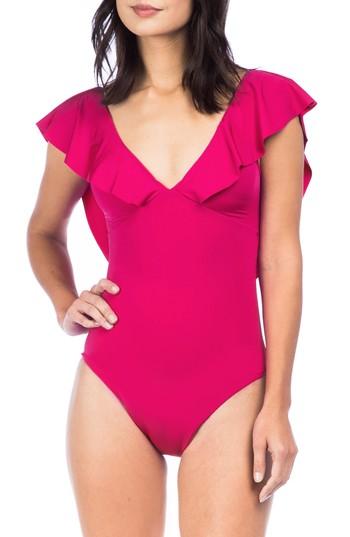 Women's Trina Turk One-piece Ruffle Swimsuit - Pink