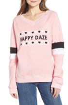 Women's Wildfox Gidget Beach Jumper - Happy Daze Sweatshirt - Pink