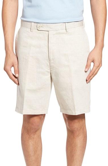 Men's Peter Millar Carmel Linen Blend Shorts - Beige