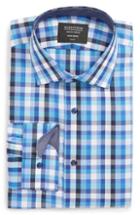 Men's Nordstrom Men's Shop Trim Fit Non-iron Check Dress Shirt .5 - Blue