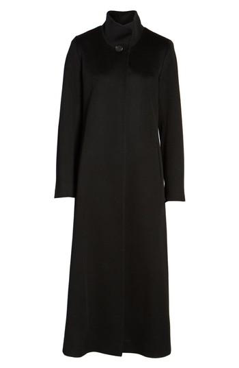 Petite Women's Fleurette Long Wool Coat P - Black