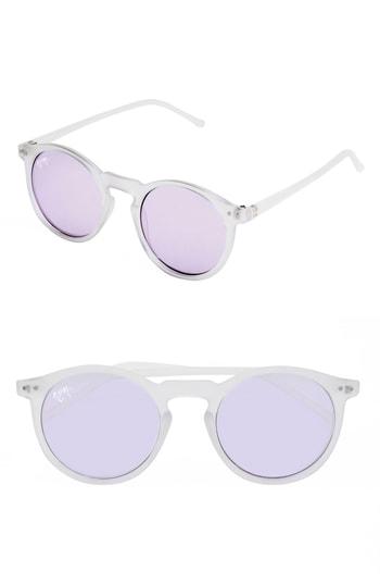 Women's Nem 50mm Mirrored Round Sunglasses - Clear Sky Blue/ Tint