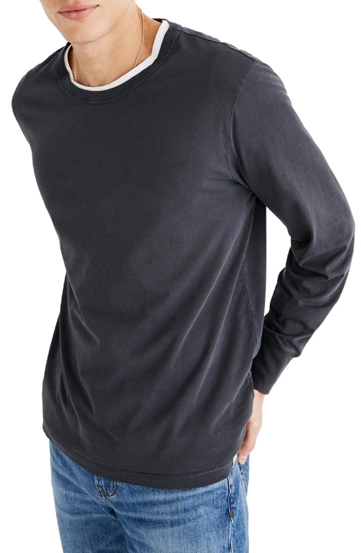 Men's Madewell Long Sleeve Slim T-shirt - Black