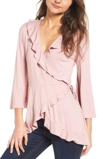 Women's Leith Ruffle Wrap Top - Pink