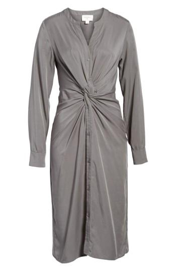 Women's Everly Twist Front Shirtdress - Grey