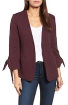 Women's Olivia Moon Tie Sleeve Knit Blazer - Burgundy