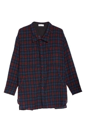 Men's Faith Connexion Check Oversize Wool Blend Shirt