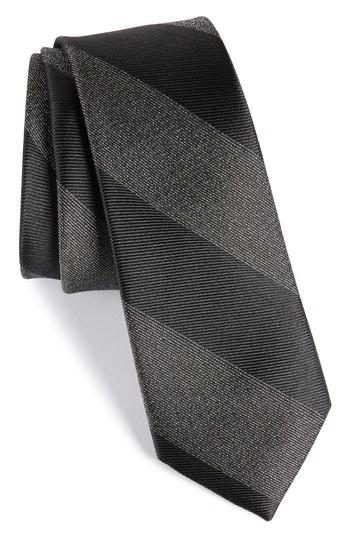 Men's Calibrate Marble Stripe Silk Tie, Size - Black