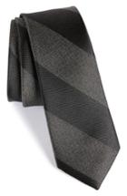 Men's Calibrate Marble Stripe Silk Tie, Size - Black