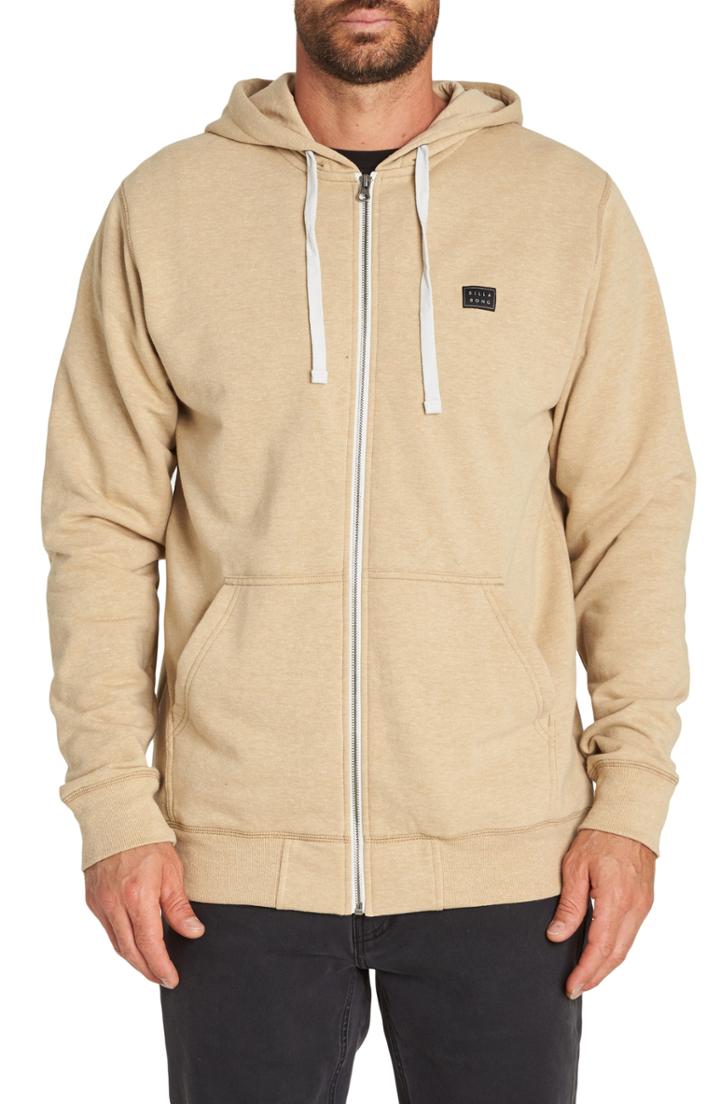 Men's Billabong All Day Zip Hoodie, Size - Beige