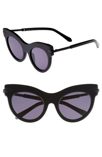 Women's Karen Walker Miss Lark 52mm Cat Eye Sunglasses - Black