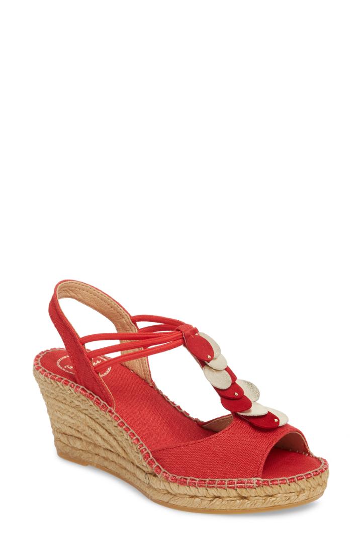 Women's Toni Pons Sitges Espadrille Sandal -7.5us / 38eu - Red
