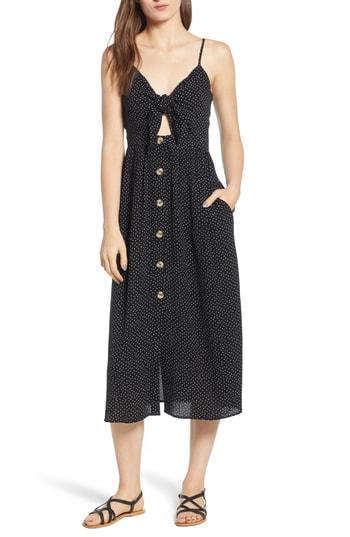 Women's Mimi Chica Button Front Keyhole Dress - Black