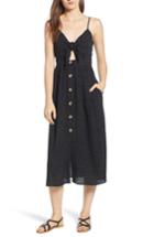 Women's Mimi Chica Button Front Keyhole Dress - Black