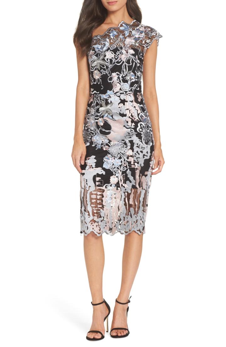 Women's Bronx And Banco Tokyo One-shoulder Sheath Dress - Black