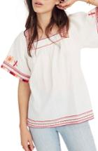Women's Madewell Embroidered Sandblossom Top, Size - White