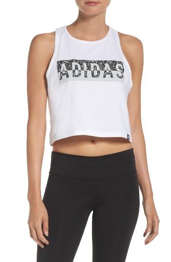 Women's Adidas Invert Crop Tank - White