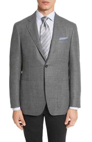 Men's Canali Kei Classic Fit Wool Blazer Us / 52 Eu R - Grey