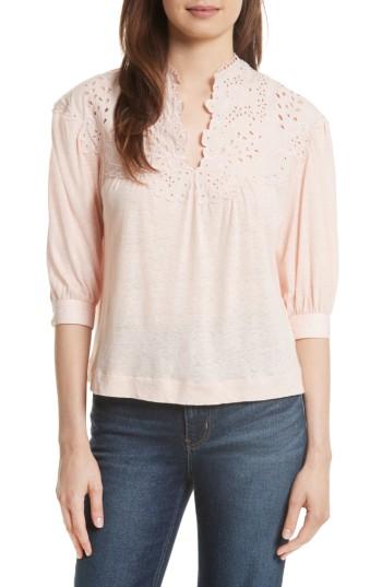 Women's La Vie Rebecca Taylor Eyelet Yoke Jersey Top