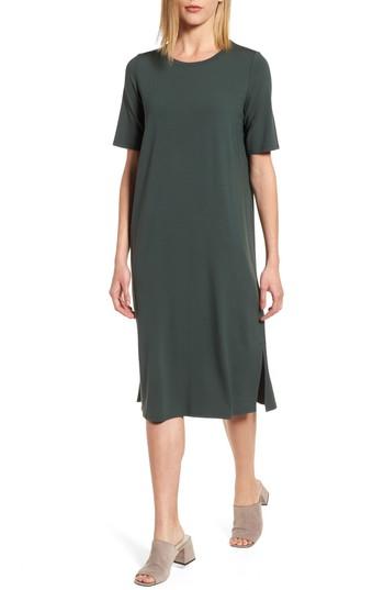 Women's Eileen Fisher Midi Shift Dress - Burgundy