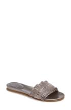 Women's Vince Camuto Ettina Fringed Slide Sandal .5 M - Grey