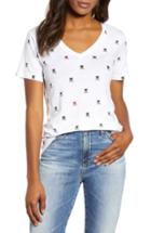Women's Lucky Brand Foiled Heart Tee - White