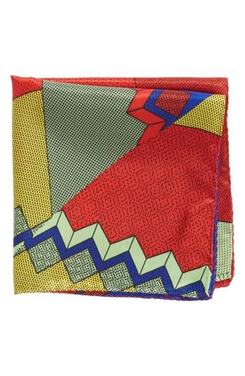 Men's Memphis Milano Pochette Silk Pocket Square, Size - Red
