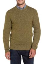 Men's David Donahue Tweed Crewneck Sweater, Size - Green