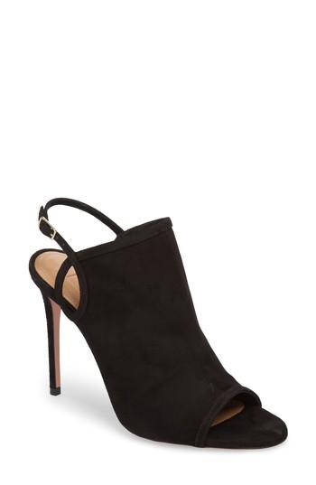 Women's Aquazurra Peep Toe Slingback Sandal Us / 36eu - Black