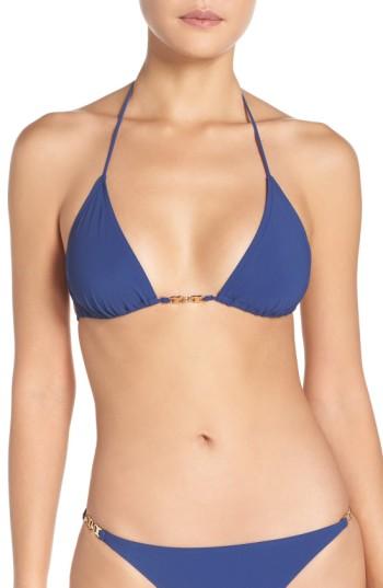 Women's Tory Burch Gemini Link String Bikini Top - Blue