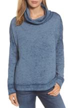 Women's Caslon Burnout Back Pleat Sweatshirt, Size - Blue