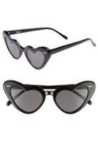 Women's Takesh J'adore 46mm Heart Sunglasses - Black